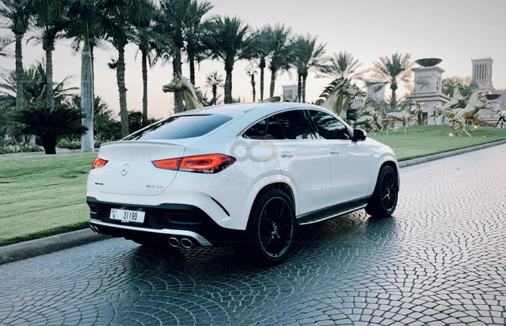 White Mercedes Benz AMG GLE 53 2021 for rent in Abu Dhabi 7